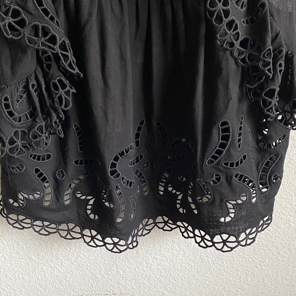 Sea New York Black Eyelet Ruffle Blouse - Picture 3 of 8
